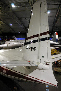 Tail of the Fokker F.27 Friendship prototype, PH-NVF  in the Aviodrome Museum Park at Lelystad, Netherlands